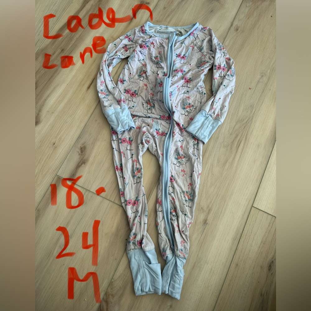 Caden Lane Floral Chicken Kids One Piece Footie - Bamboo!
